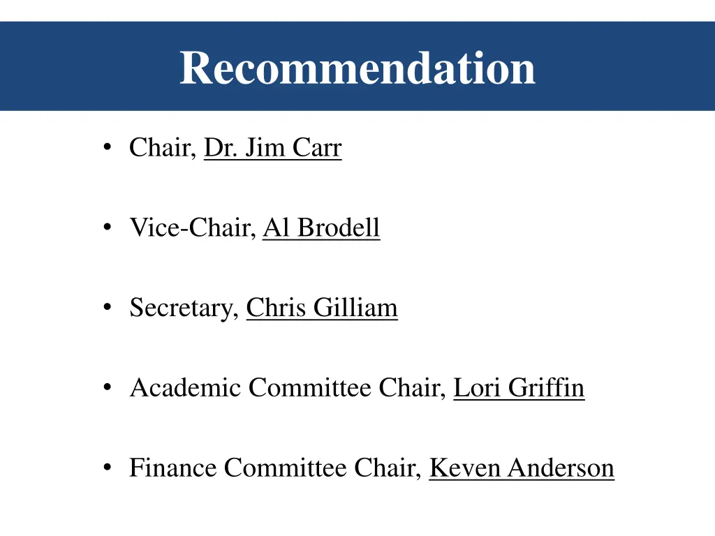 recommendation