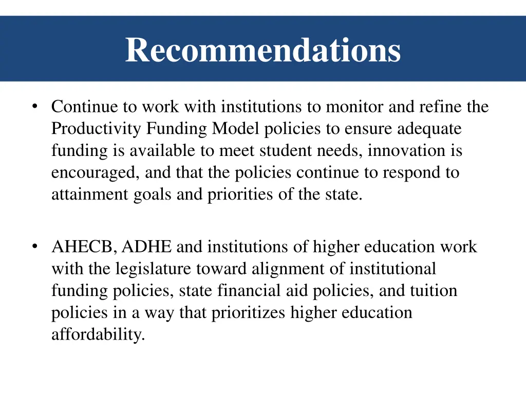 recommendations