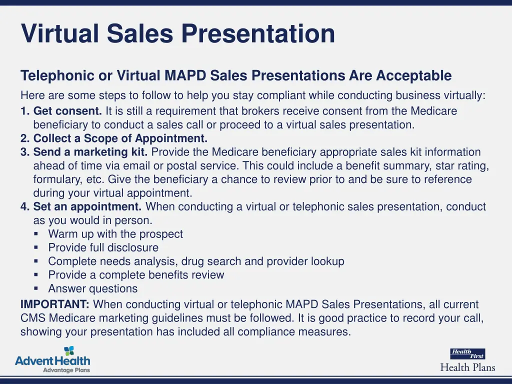 virtual sales presentation