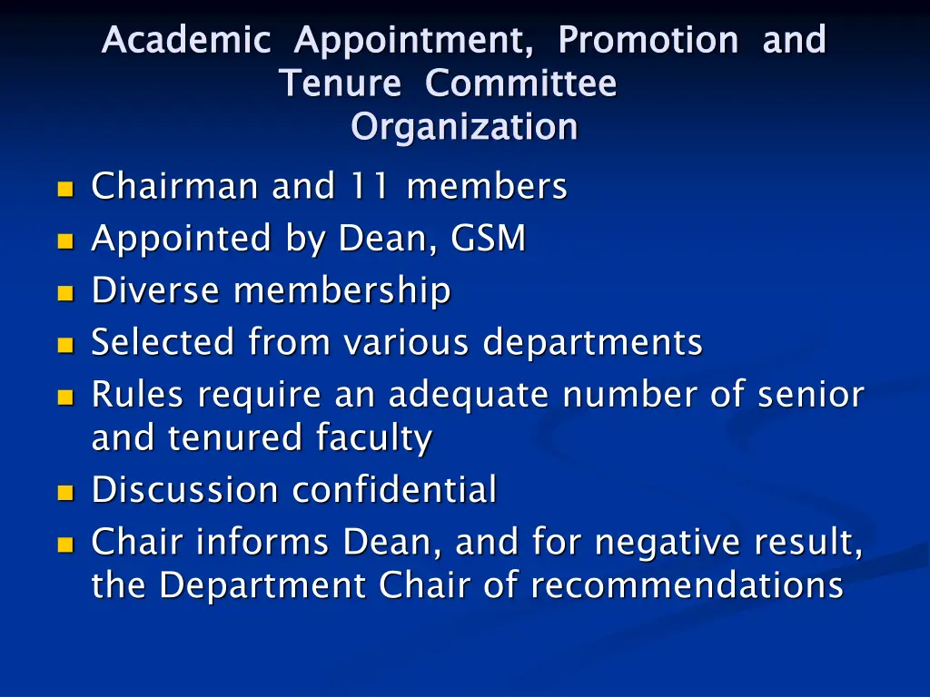 academic appointment promotion and tenure