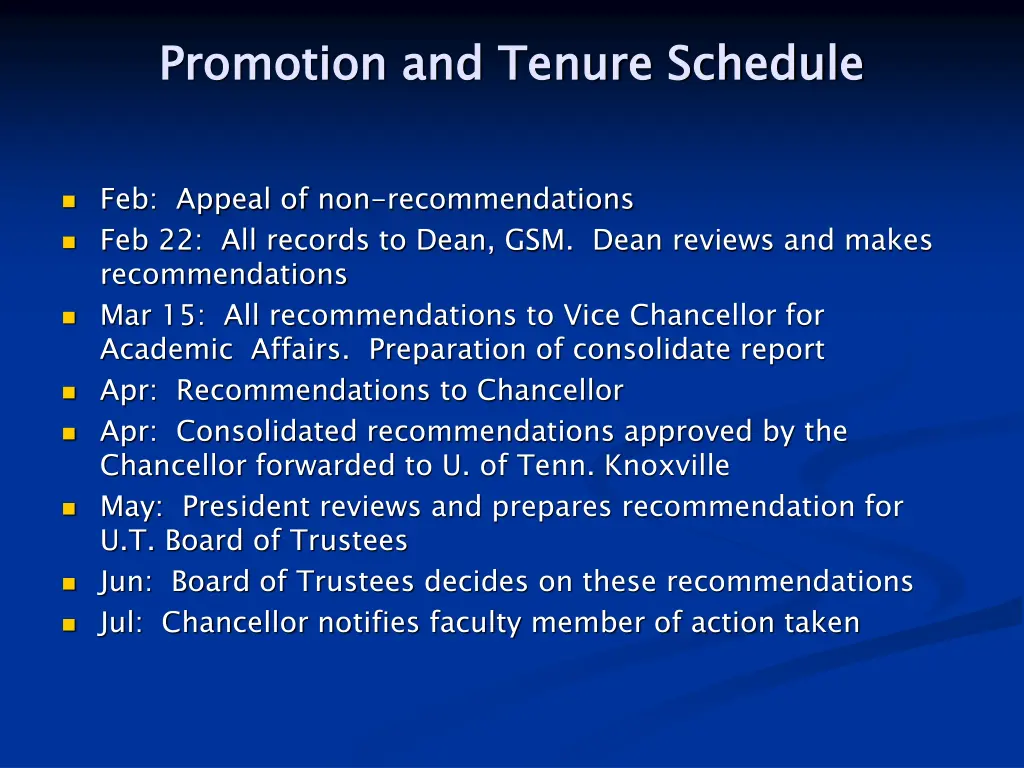 promotion and tenure schedule 1