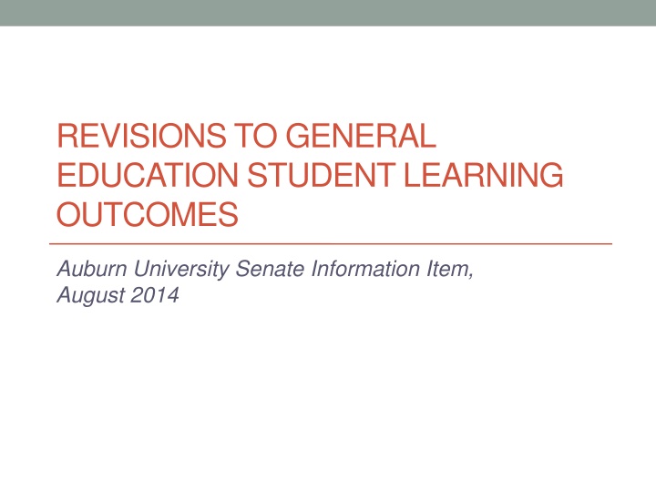 revisions to general education student learning