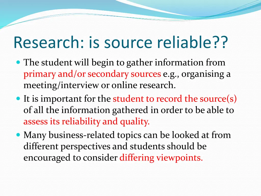 research is source reliable