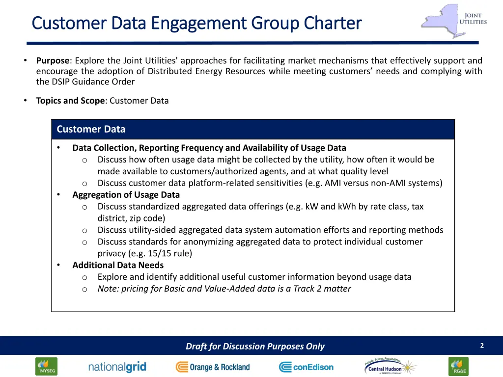 customer data engagement group charter customer