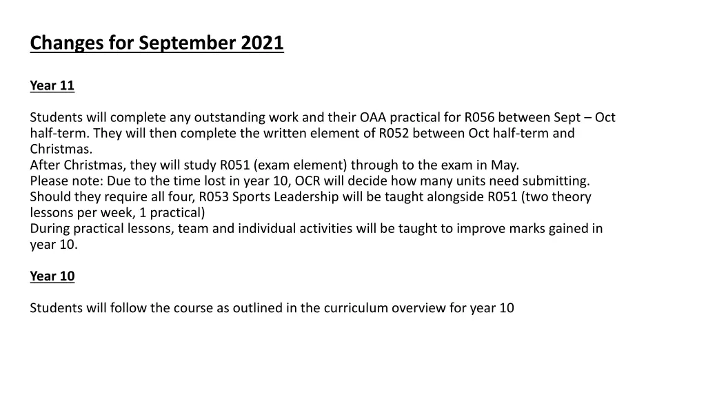 changes for september 2021 1