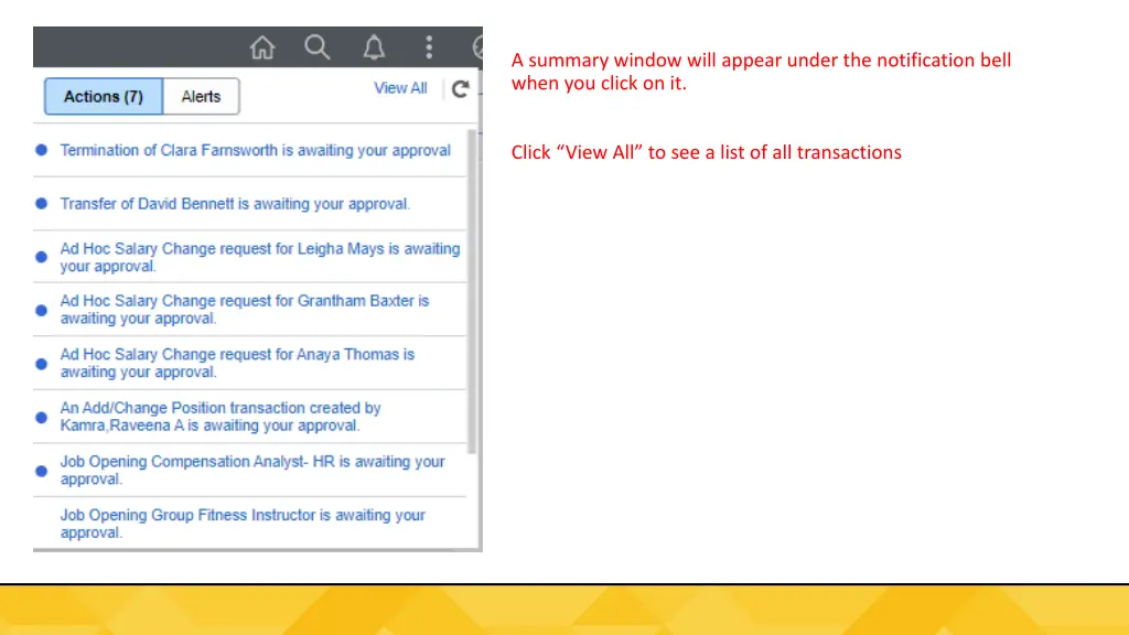 a summary window will appear under