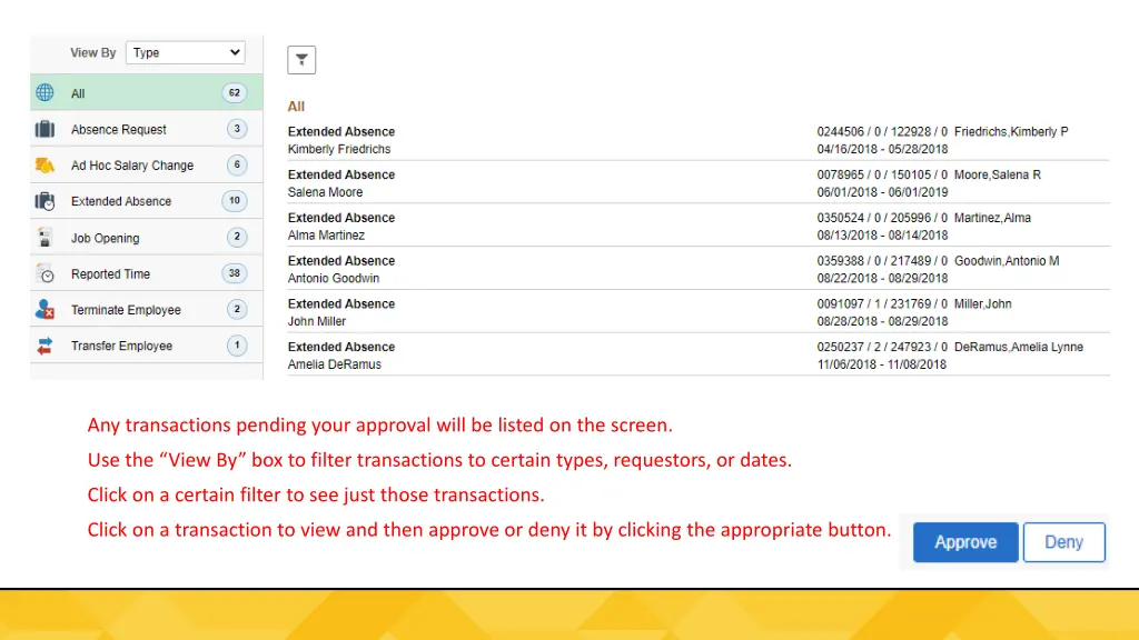 any transactions pending your approval will 1