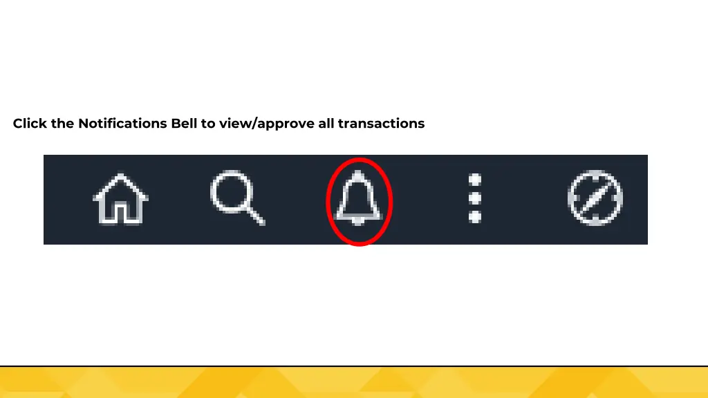 click the notifications bell to view approve