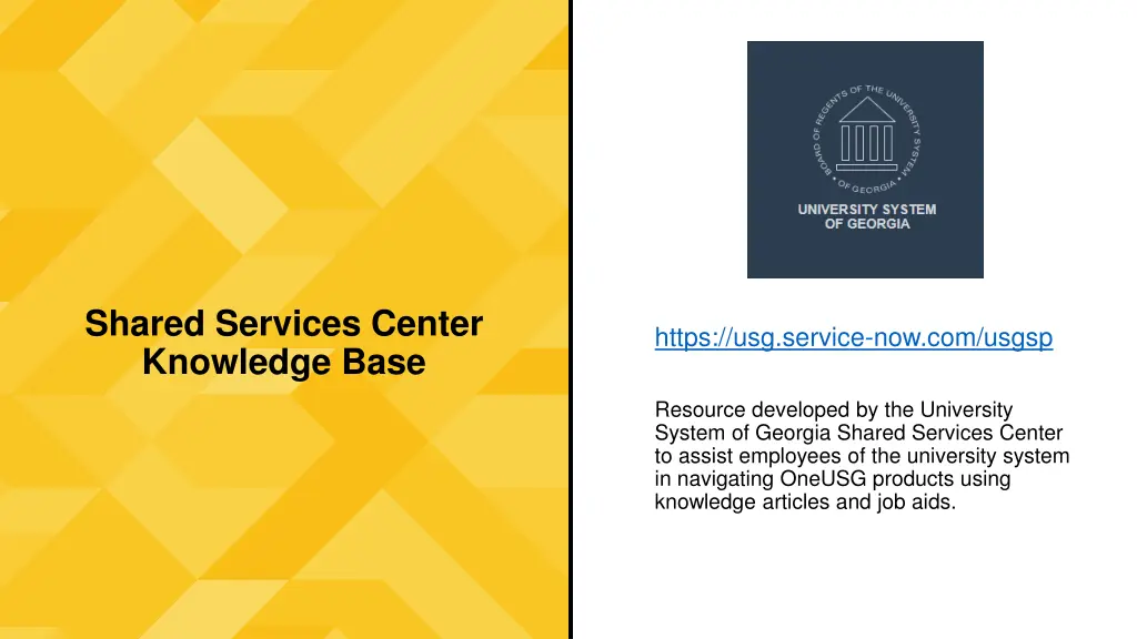 shared services center knowledge base
