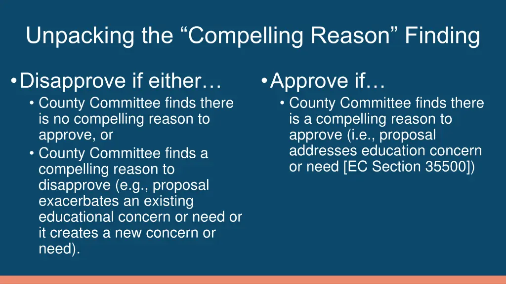 unpacking the compelling reason finding