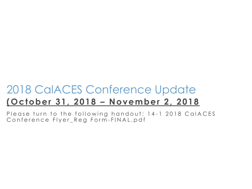2018 calaces conference update october 31 2018