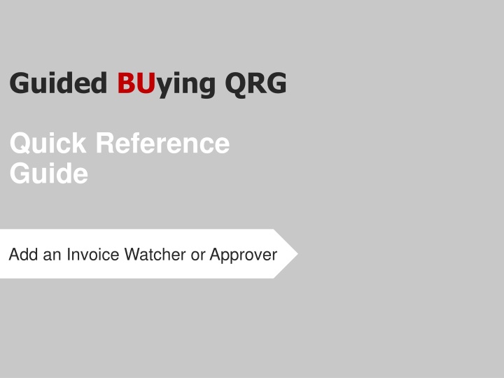 guided buying qrg