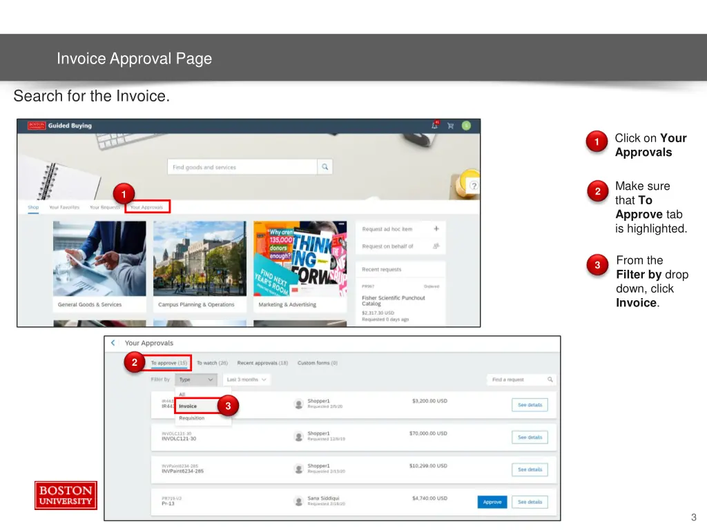 invoice approval page