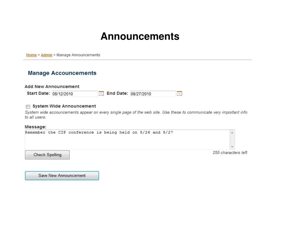 announcements