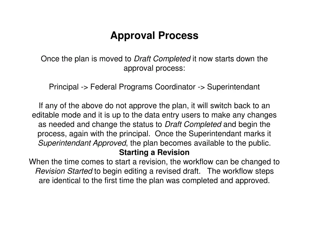 approval process