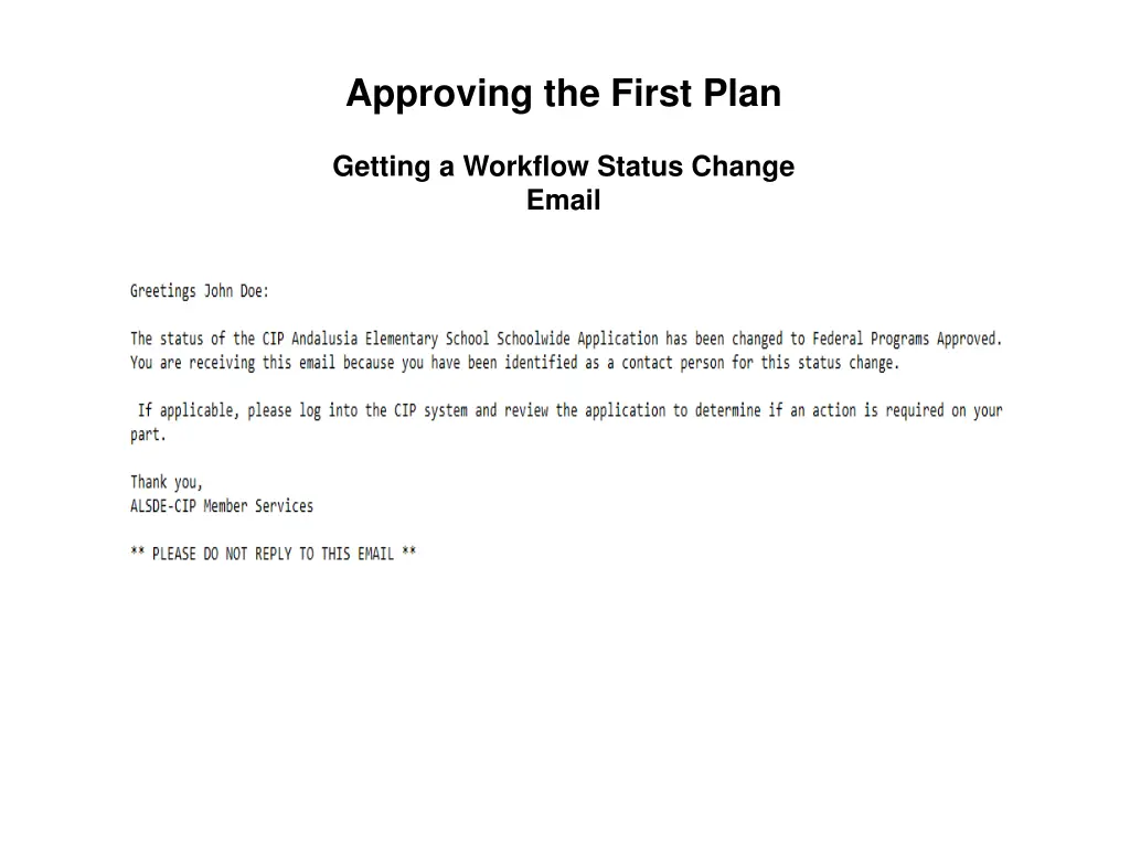 approving the first plan