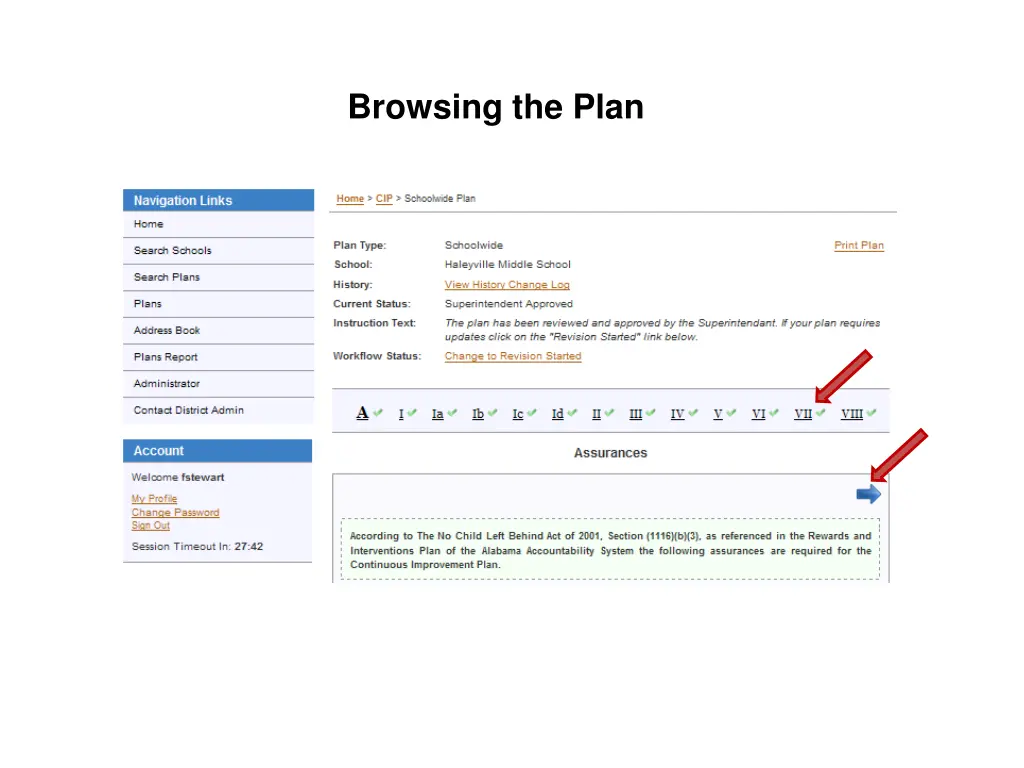 browsing the plan