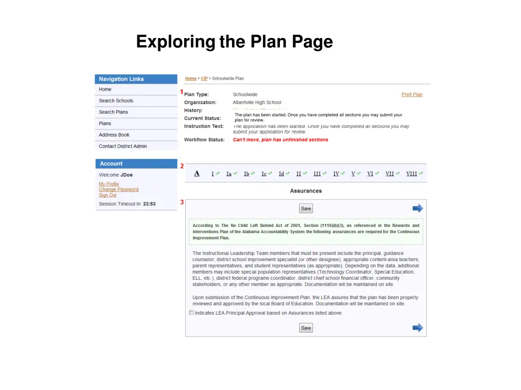 exploring the plan page