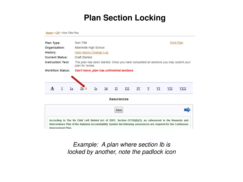 plan section locking