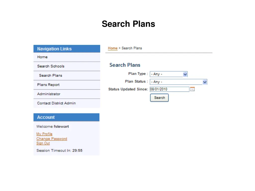 search plans