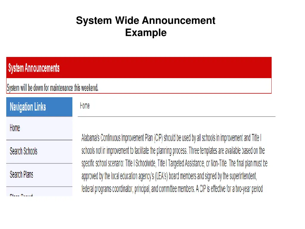 system wide announcement example