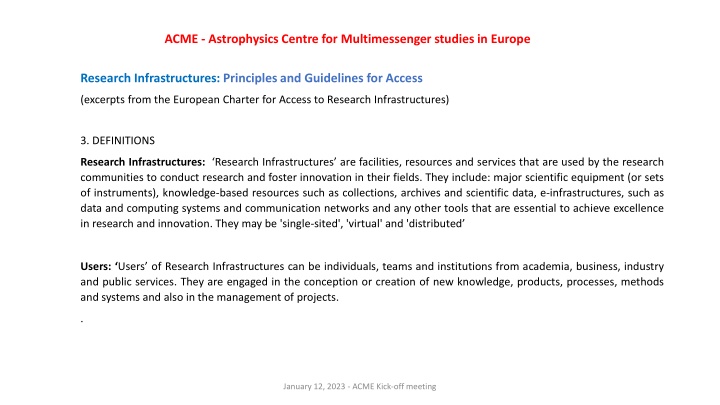acme astrophysics centre for multimessenger