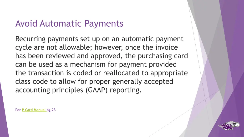 avoid automatic payments