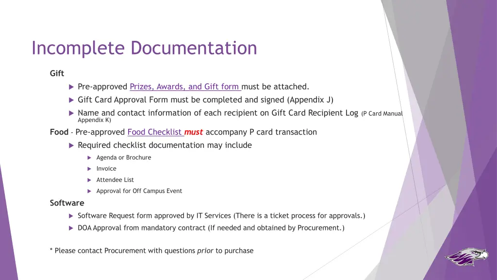 incomplete documentation