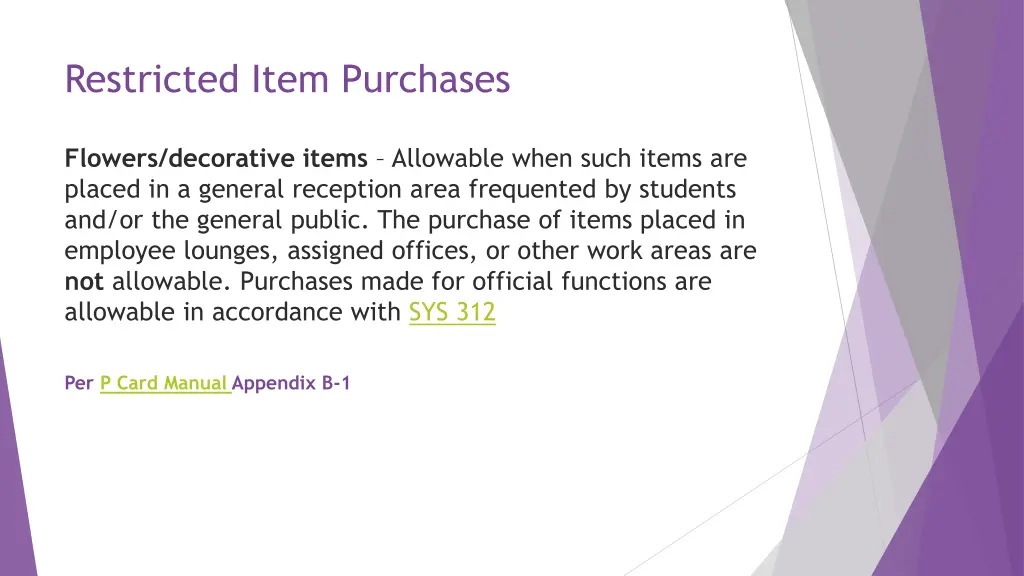restricted item purchases