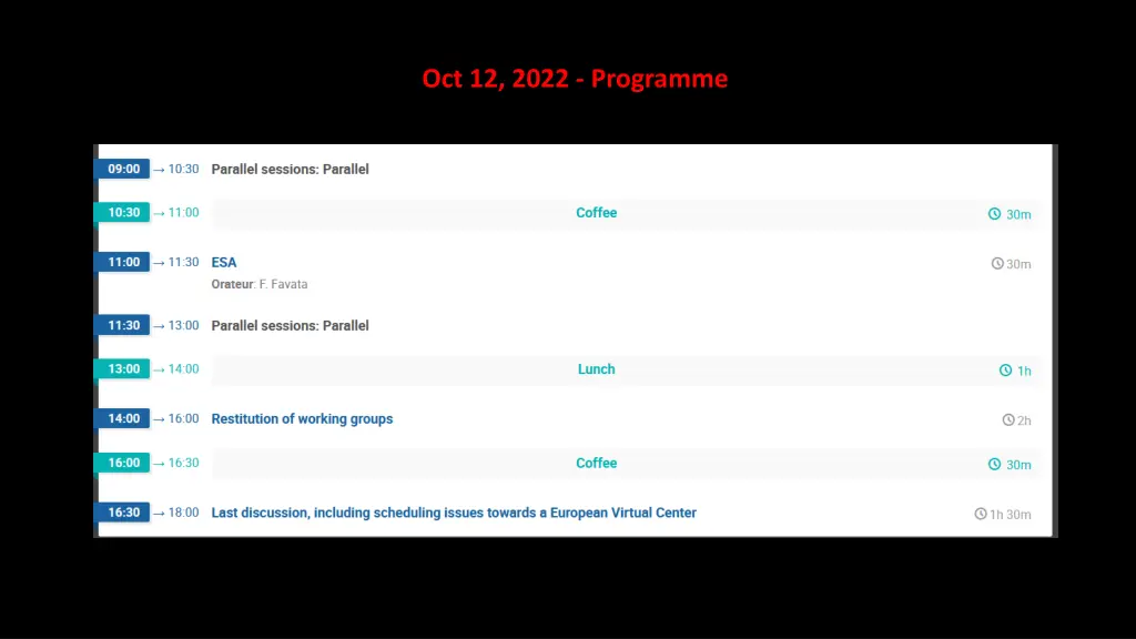oct 12 2022 programme