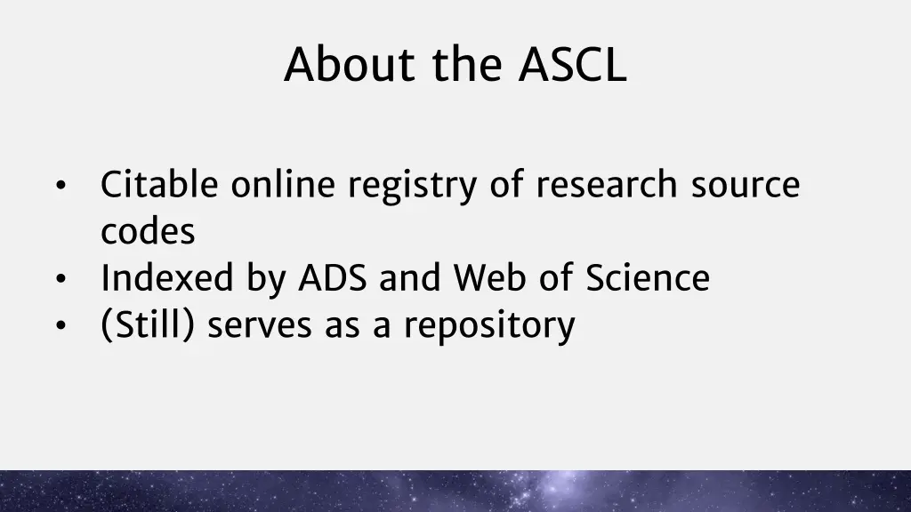 about the ascl