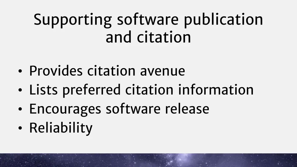 supporting software publication and citation