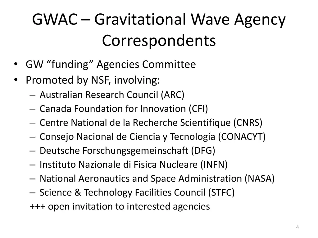 gwac gravitational wave agency correspondents