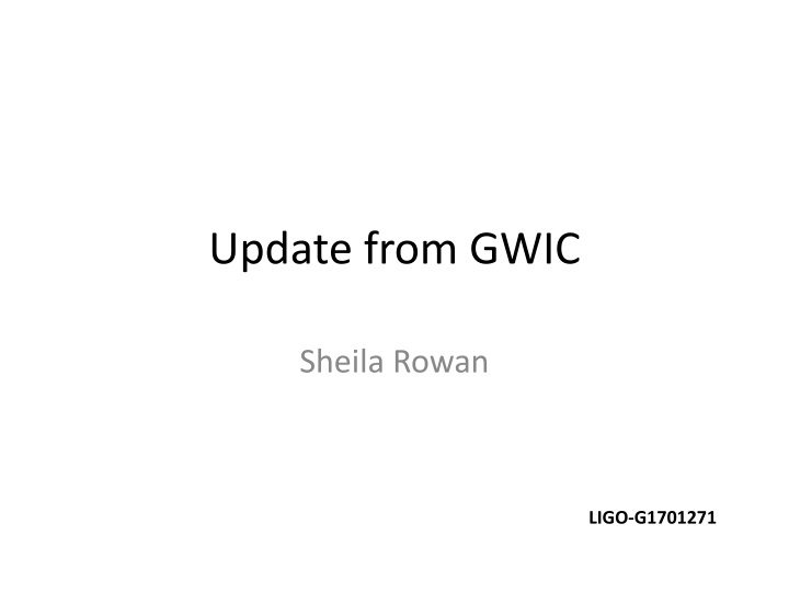 update from gwic