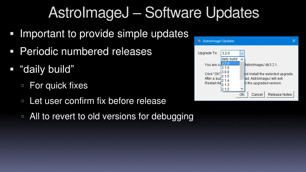 astroimagej software updates