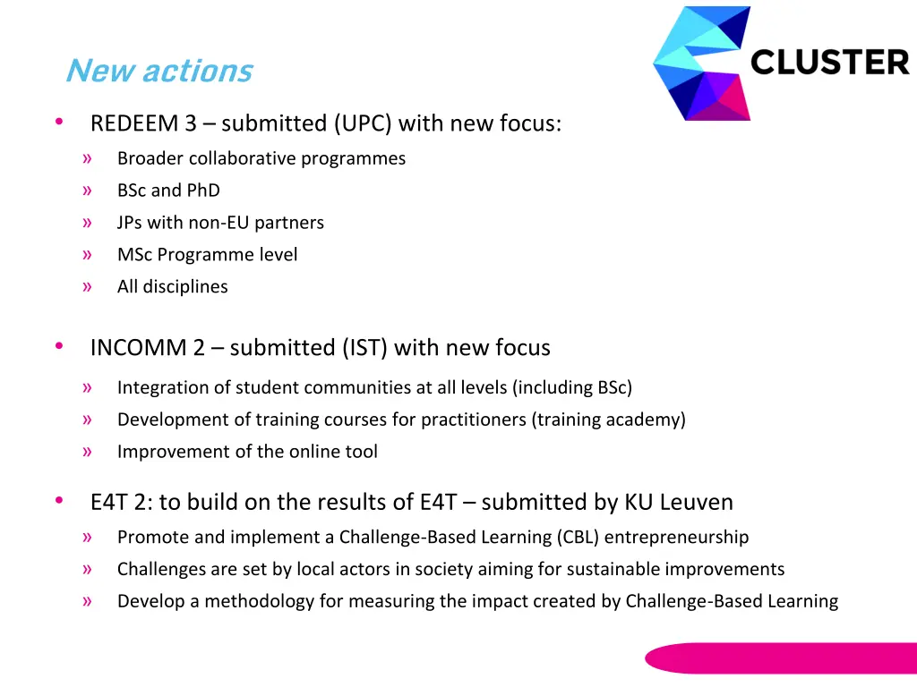 new actions redeem 3 submitted upc with new focus