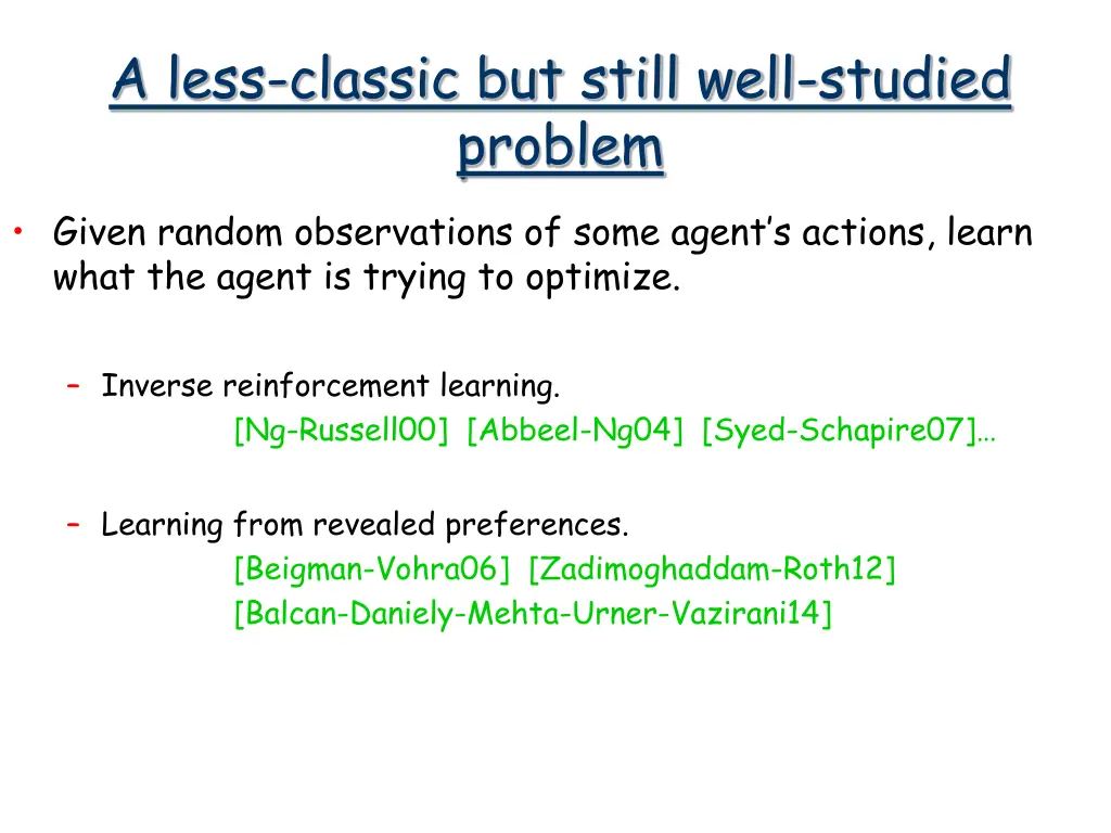 a less classic but still well studied problem