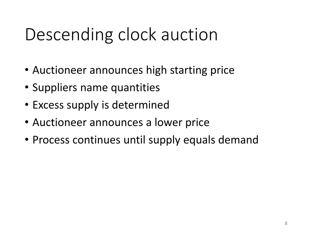 descending clock auction