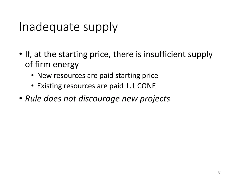 inadequate supply