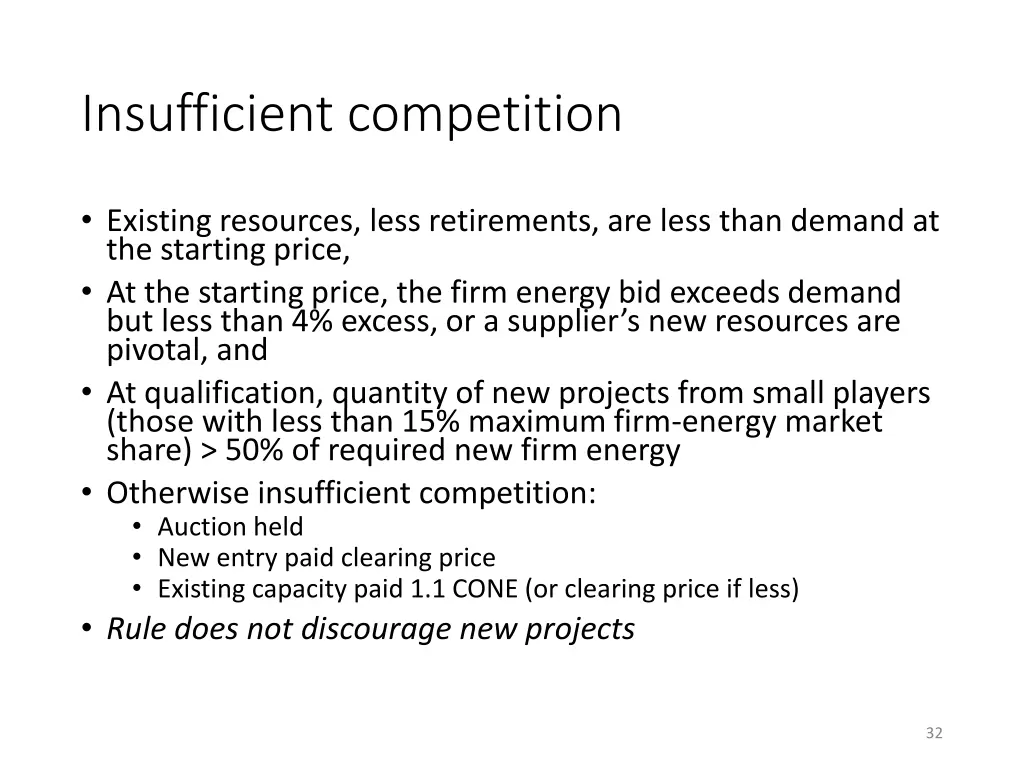 insufficient competition