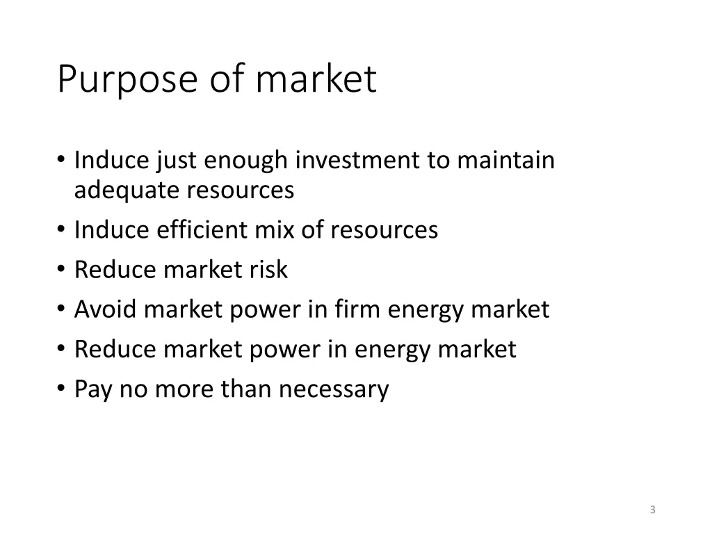 purpose of market