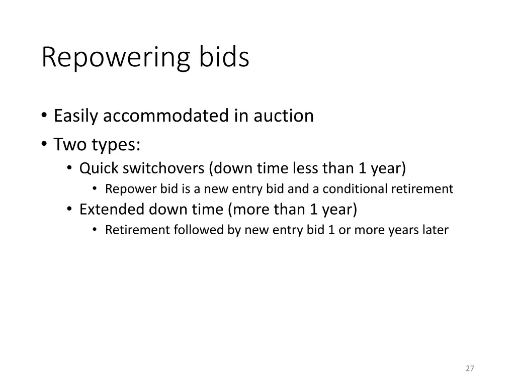 repowering bids