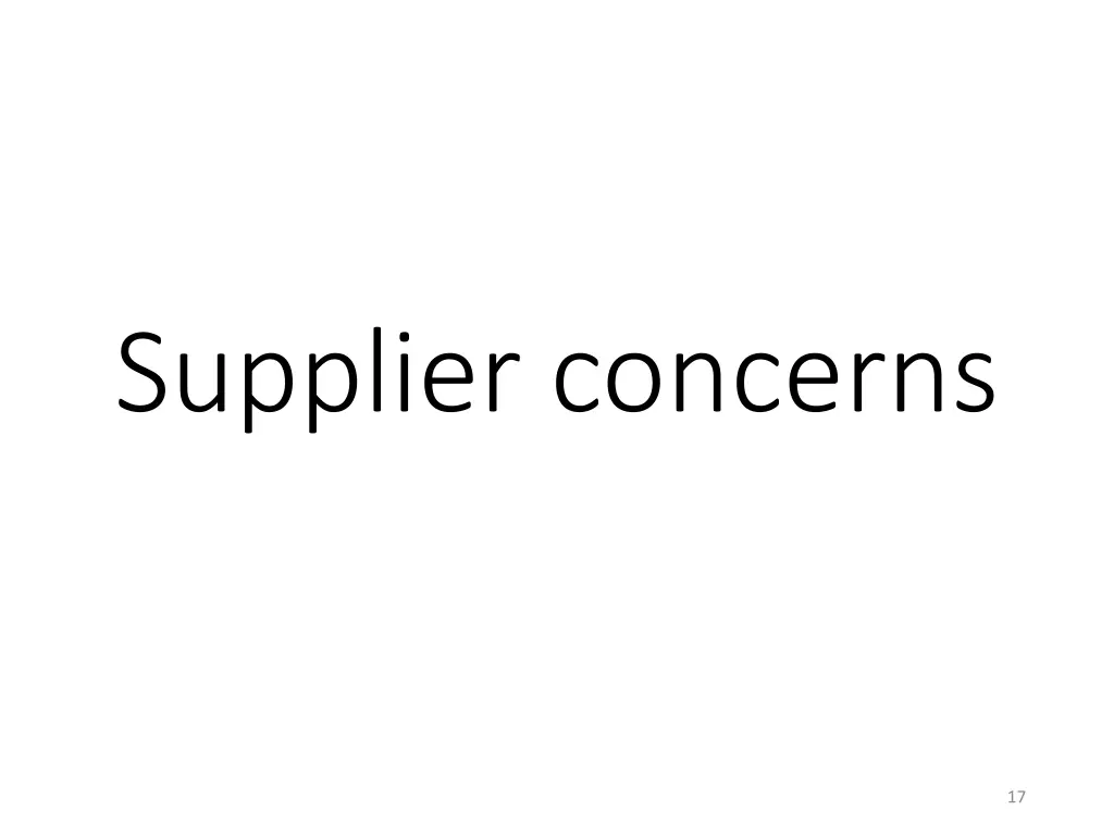 supplier concerns