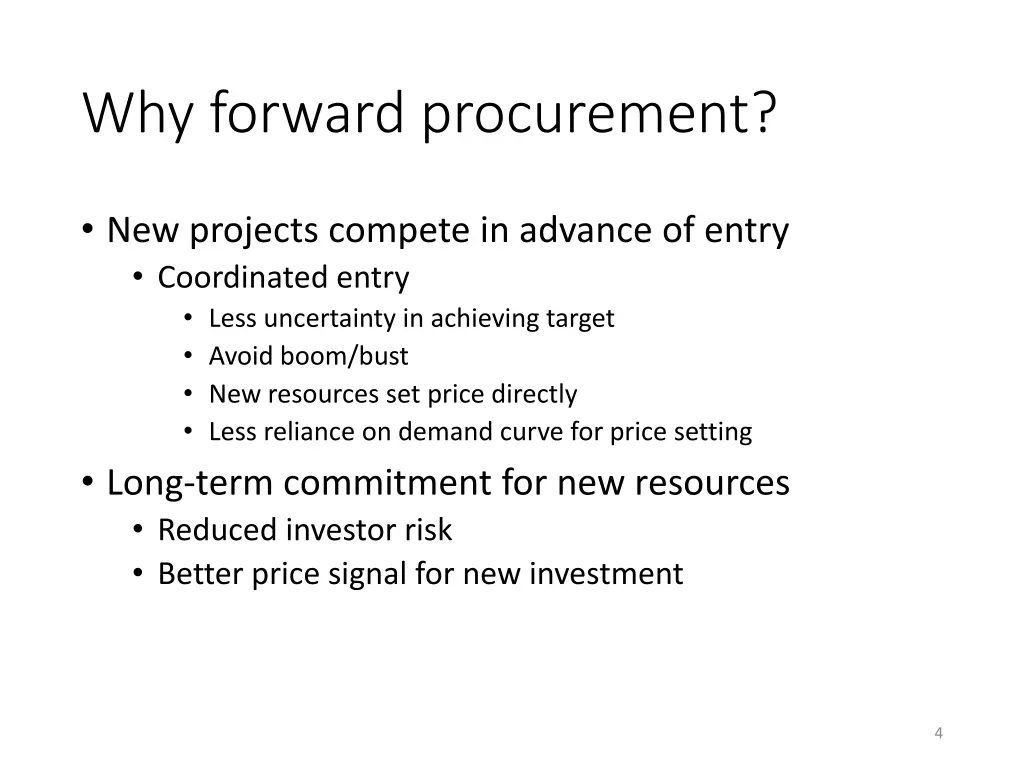 why forward procurement