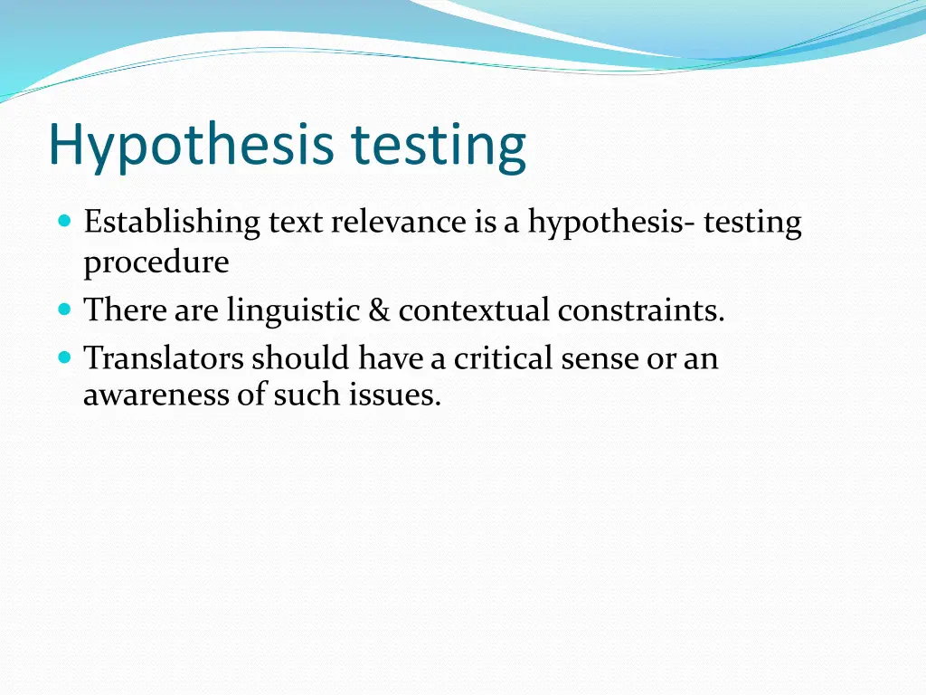 hypothesis testing