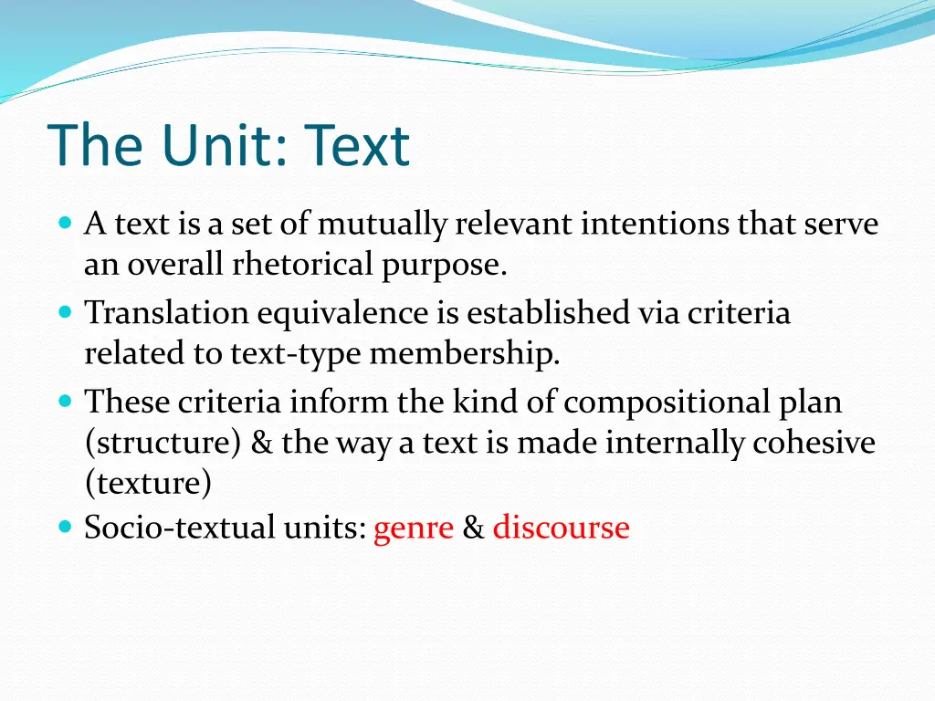the unit text