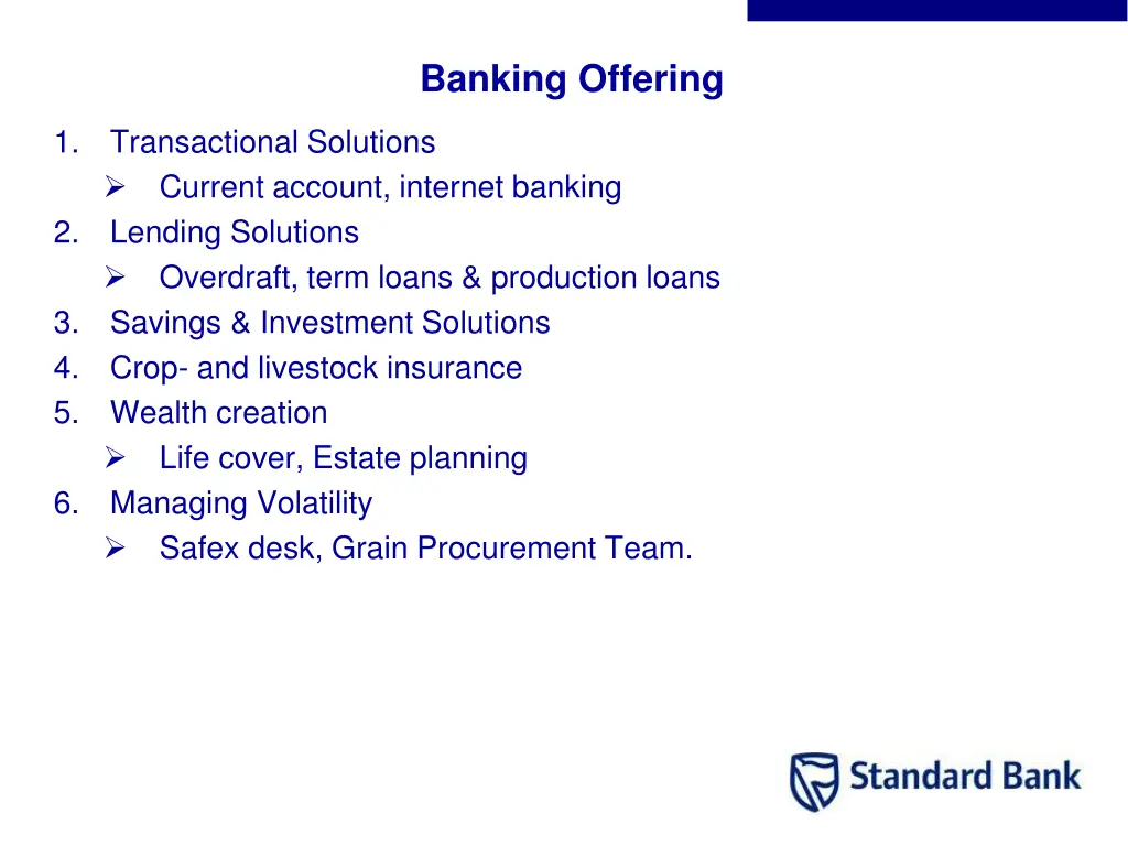 banking offering