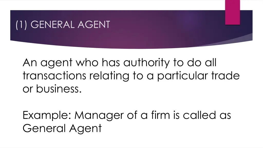 1 general agent