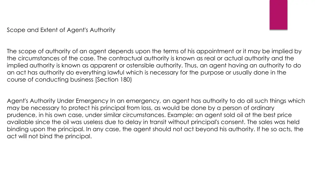scope and extent of agent s authority