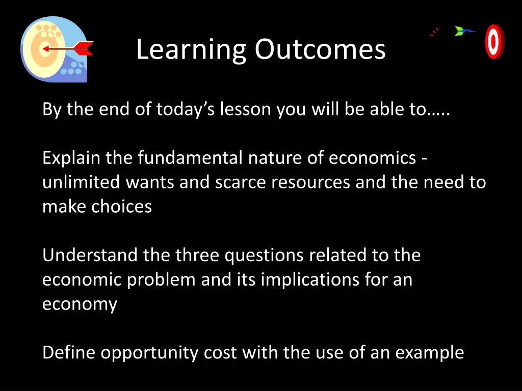 learning outcomes